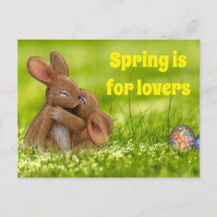 Postal Amantes de los conejitos de primavera