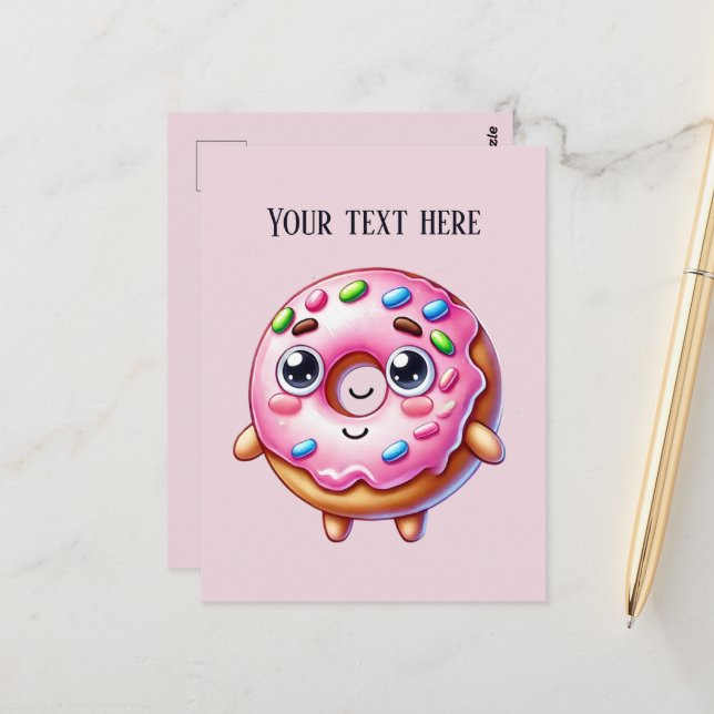 Postal Amantes de los donut divertidos añaden mensaje (Anverso/Reverso In Situ)