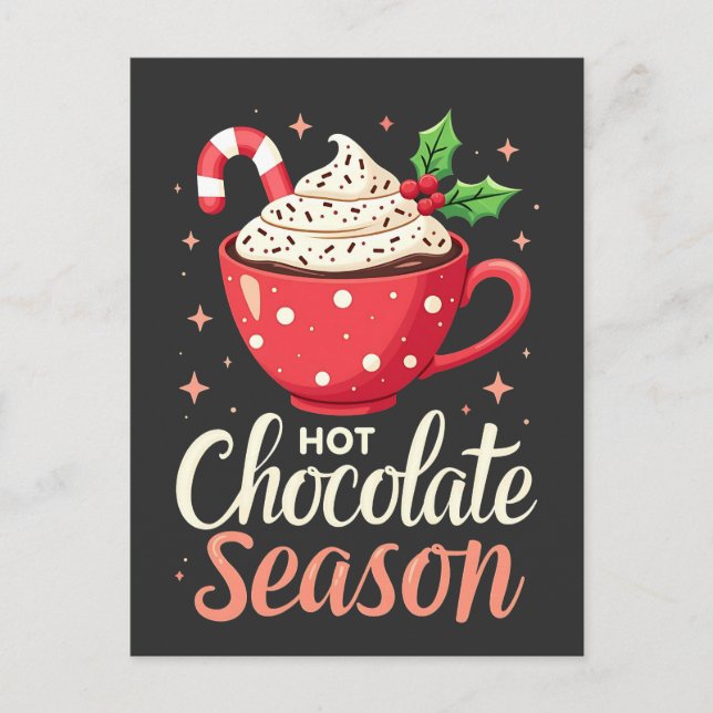 Postal Amantes de los Navidades de la temporada de chocol (Anverso)