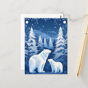 Postal Amantes de los osos de invierno de temporada
