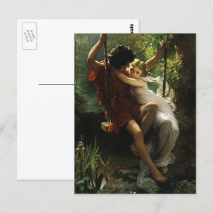 Postal Amantes de una Swing. Primavera de Pierre Auguste 