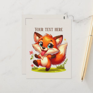 Postal Amantes de zorros adorables personalizables para s