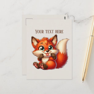 Postal Amantes de zorros adorables personalizables para s