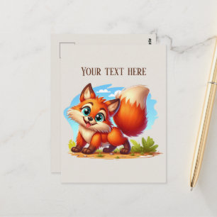 Postal Amantes de zorros adorables personalizables para s