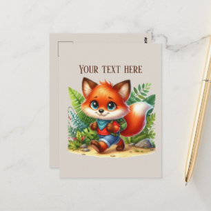 Postal Amantes de zorros adorables personalizables para s