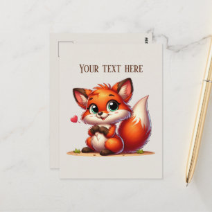 Postal Amantes de zorros adorables personalizables para s