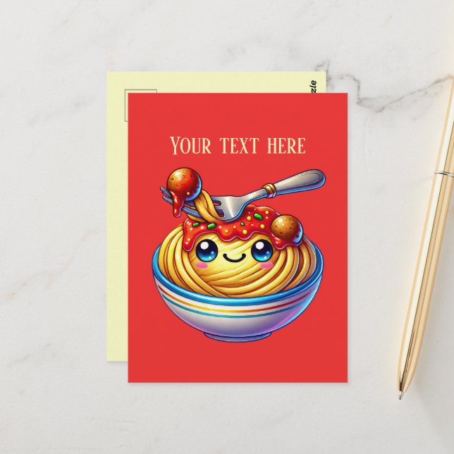 Postal Amantes del espagueti italiano (Anverso/Reverso In Situ)