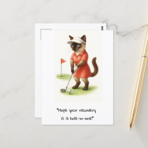 Postal Amantes del gato golfista recupérate pronto recupe