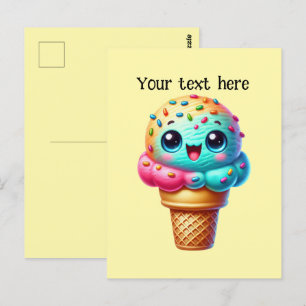 Postal Amantes del helado lindo personalizar