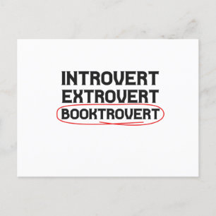 Postal Amantes del libro graciosos de Introvert Extrovert