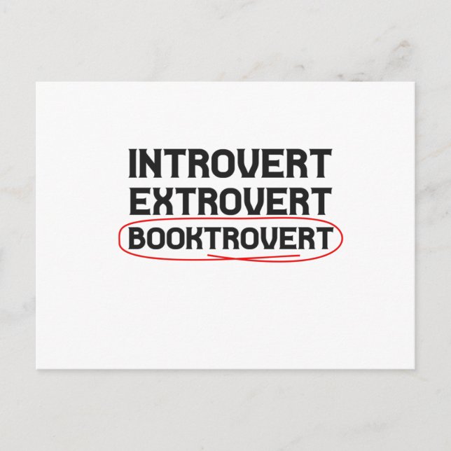 Postal Amantes del libro graciosos de Introvert Extrovert (Anverso)