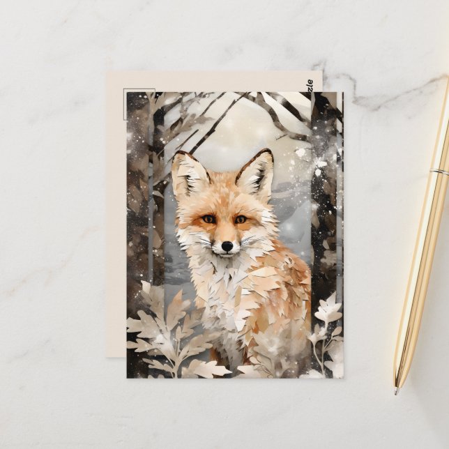 Postal Amantes del lobo de invierno (Anverso/Reverso In Situ)