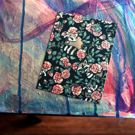 Postal Amantes del mapache adorables mapaches arte de una