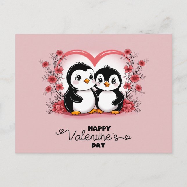 Postal Amantes del Pingüino Personalizado, el Día de San  (Anverso)