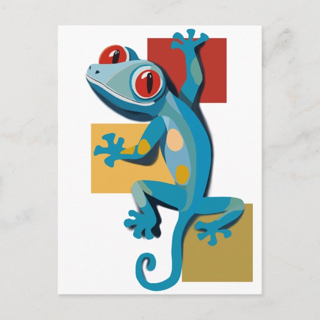 Postal Amantes del Reptile Gecko Azul (Anverso)