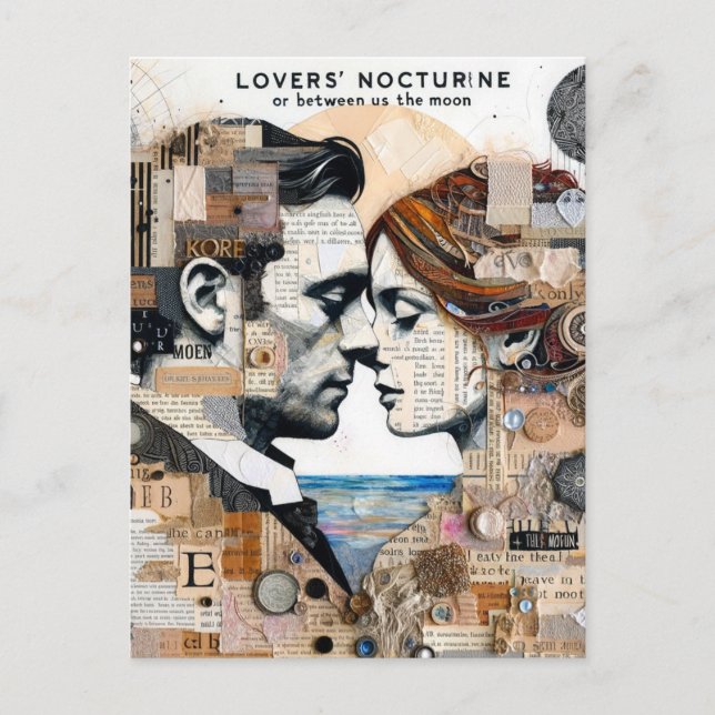 Postal Amantes entre nosotros y la luna de la mezcla de m