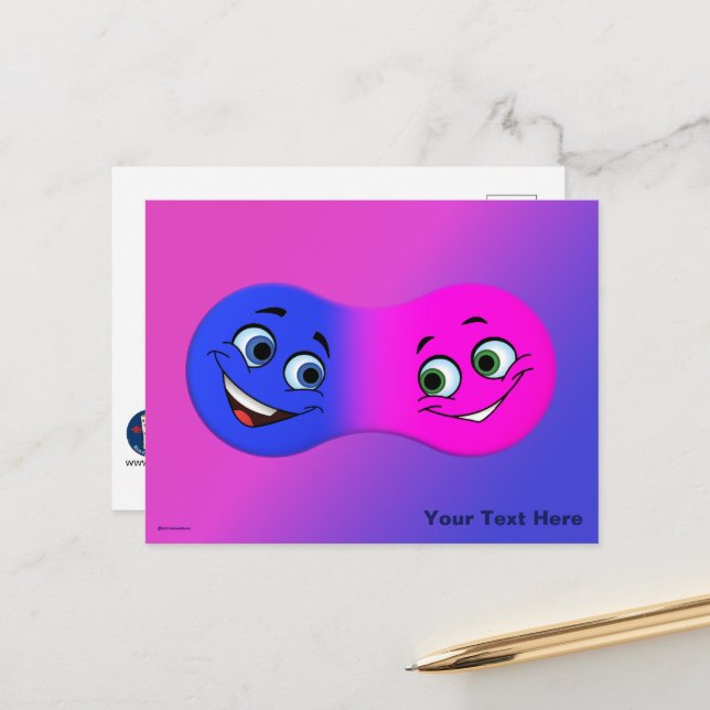 Postal Amantes fusionándose (Anverso/Reverso In Situ)