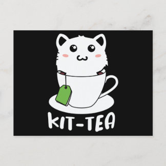 Postal Amantes gatos divertidos del té del kit