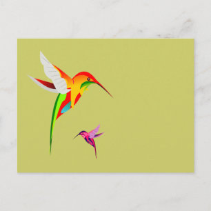 Postal Amantes Hummingbirds