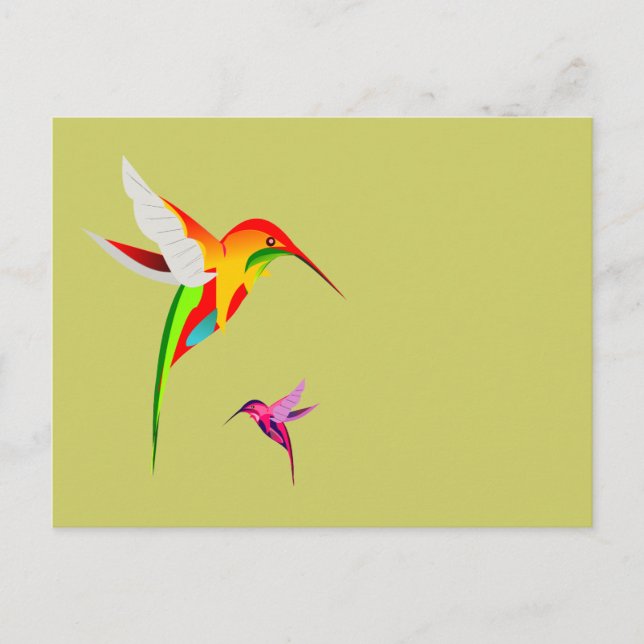 Postal Amantes Hummingbirds (Anverso)