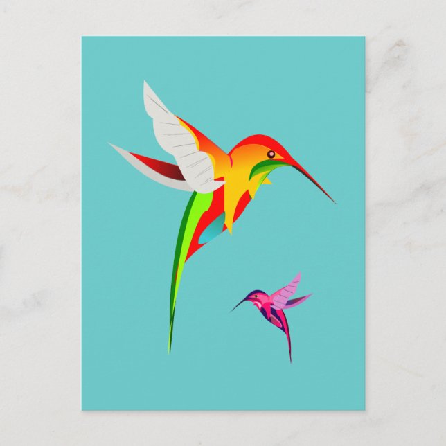 Postal Amantes Hummingbirds (Anverso)