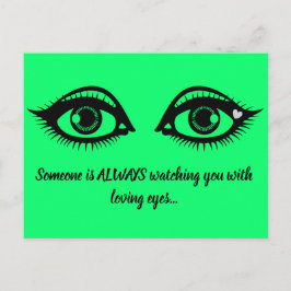 Postal Amantes Ojos Cuta Cita Motivadora Lime Green