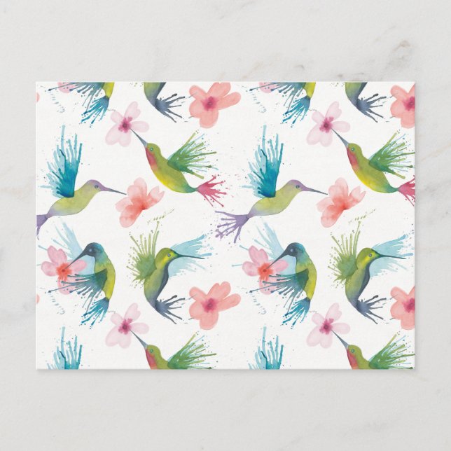 Postal Amantes y flores (Anverso)