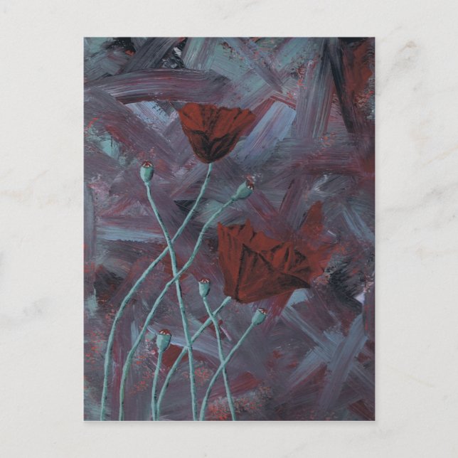 Postal amapolas abstracto (Anverso)