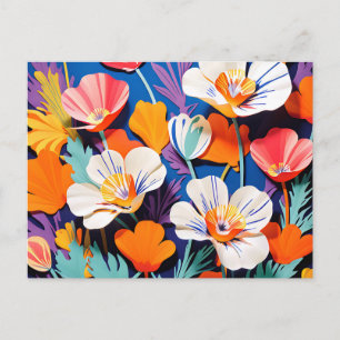 Postal Amapolas de California de arte pop audaz