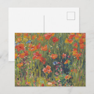 Postal Amapolas Rojas de Robert Vonnoh 1888 Arte Impresio