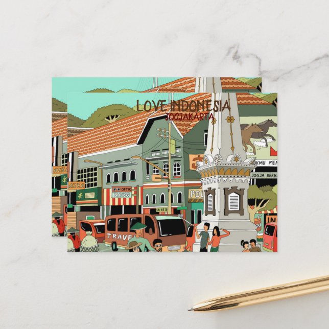 POSTAL AMAR A INDONESIA (Anverso/Reverso In Situ)