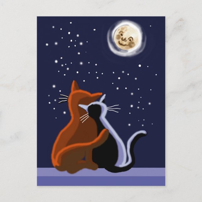 Postal Amar a los gatos (Anverso)