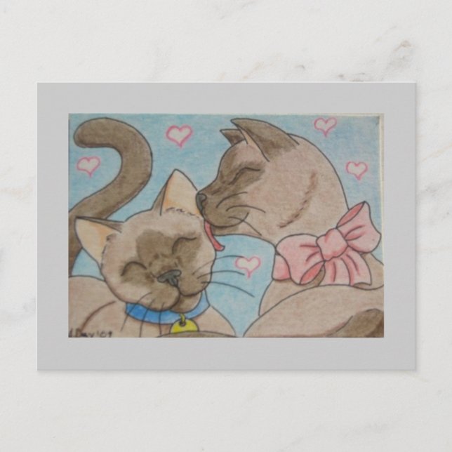 Postal Amar a los gatos (Anverso)