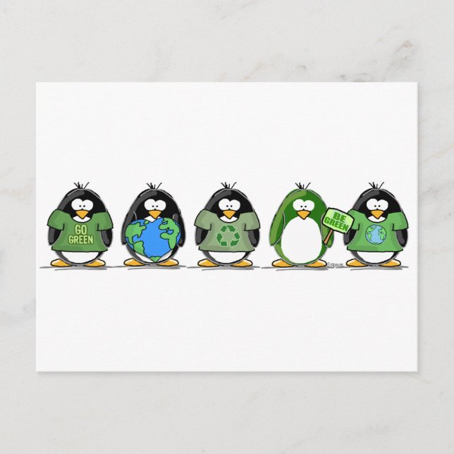 Postal Amar a los pingüinos de la tierra (Anverso)