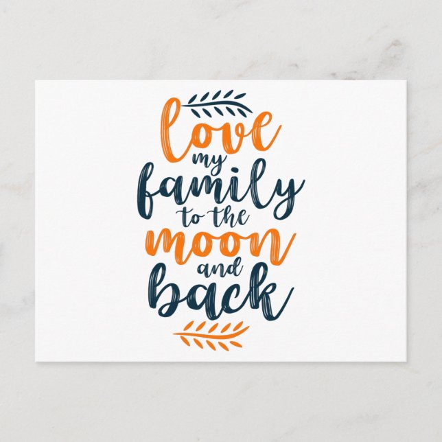 Postal Amar a mi familia a la luna y atrás (Anverso)