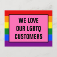 Amar a nuestros clientes gay LGBTQ Bandera del Org