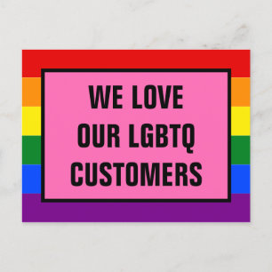 Postal Amar a nuestros clientes gay LGBTQ Bandera del Org