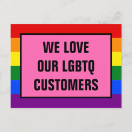 Postal Amar a nuestros clientes gay LGBTQ Bandera del Org