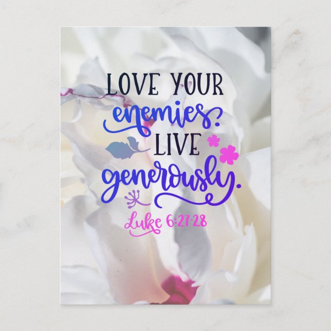 Postal Amar a vivir generosamente (Anverso)