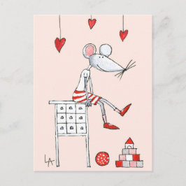 Postal Amar al ratón con el corazón