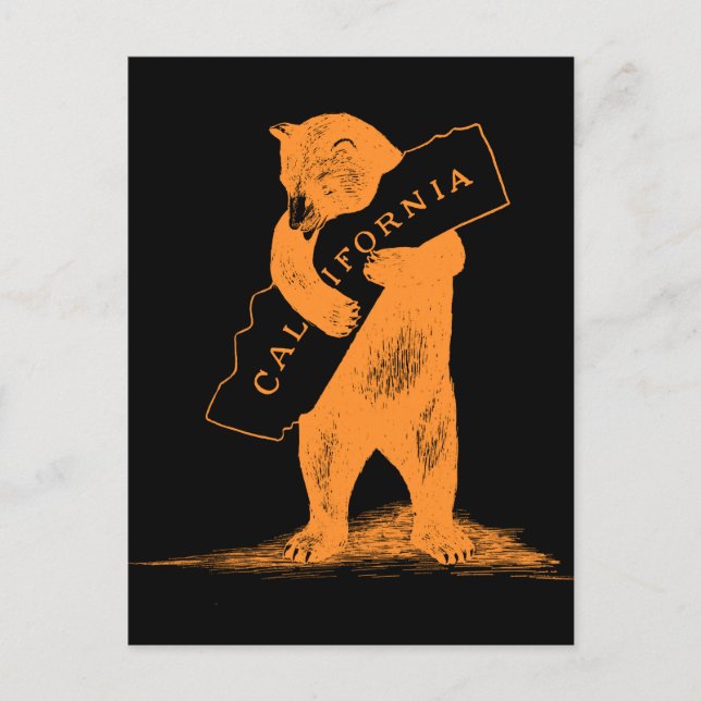 Postal Amar California - Naranja y negro (Anverso)