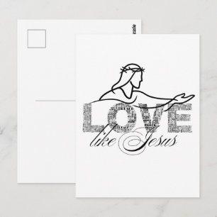 Postal Amar como Jesús Diseño de Tipografía Cristiana