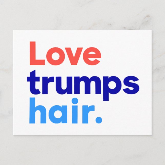 POSTAL "AMAR EL CABELLO DE TRUMPS" (Anverso)