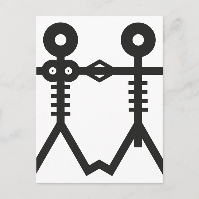 Postal Amar el icono de los esqueletos eternos 2007 Arte (Anverso)