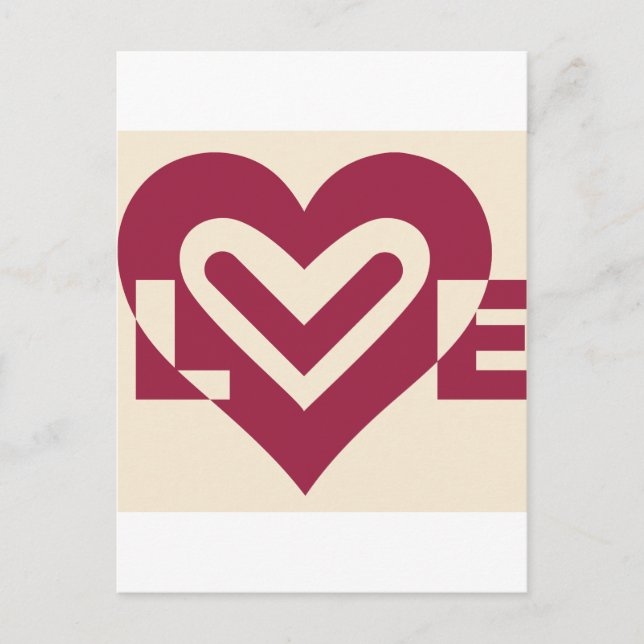Postal Amar el púrpura de vino de dos tonos (Anverso)
