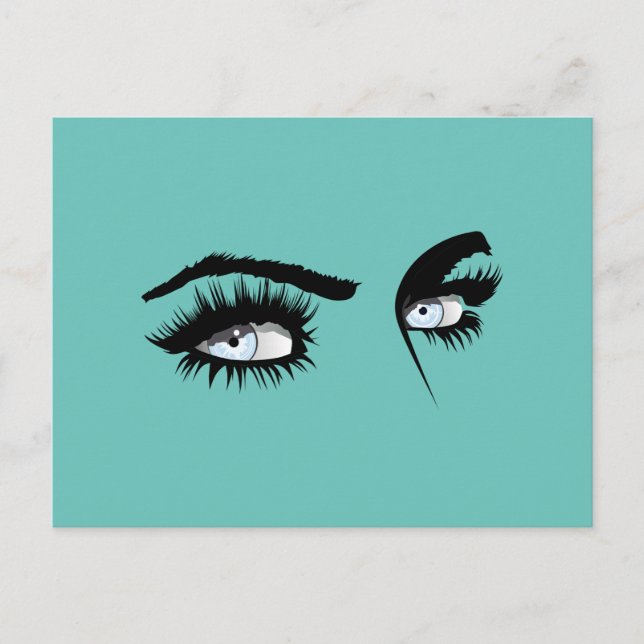 Postal Amar la luz azul definido dibujando la mirada feme (Anverso)