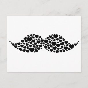 Postal Amar los corazones de bigote