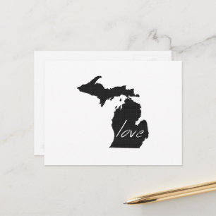 Postal Amar Michigan Shaped Adore Antique Chalkboard
