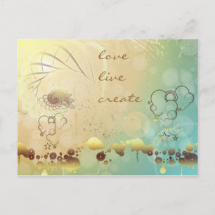 Postal Amar, vivir, crear
