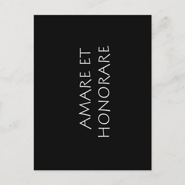 Postal Amar y honrar (Anverso)